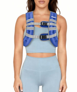 Pacearth Weighted Vest with Arm Strap Phone Pouch and Reflective Stripe Blue