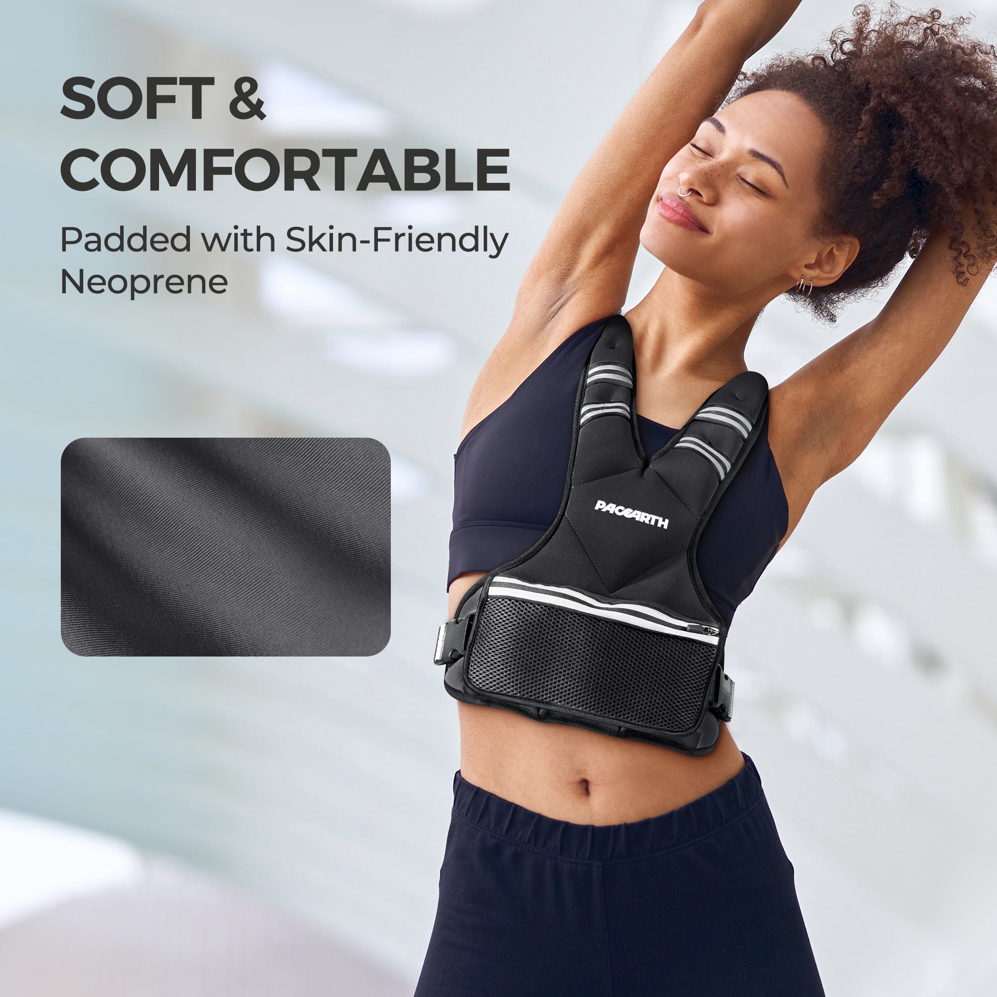 PACEARTH Adjustable Weight Vest 4-10lbs / 11-20lbs / 20-32lbs - Image 3