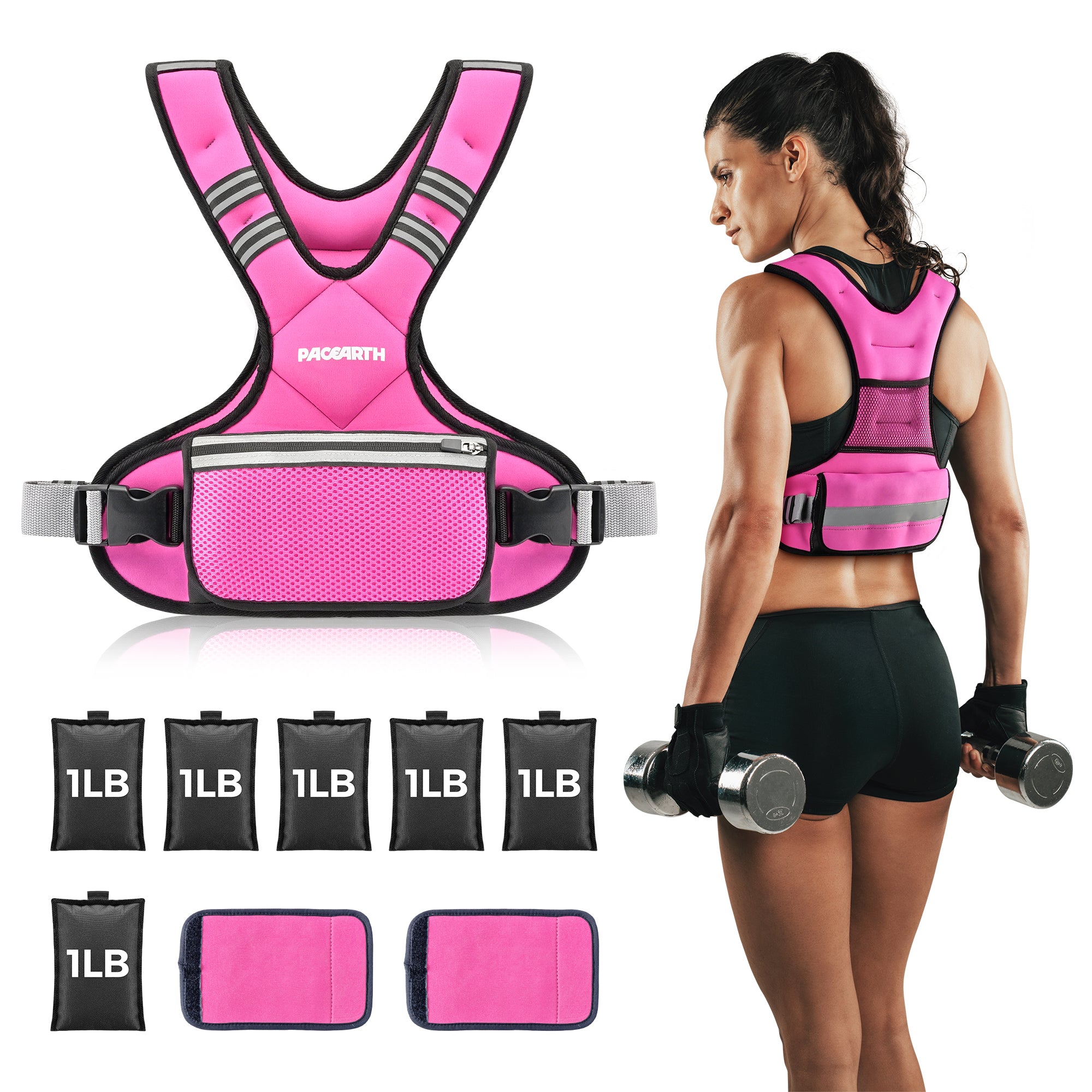 PACEARTH Adjustable Weight Vest 4-10lbs / 11-20lbs / 20-32lbs - Image 10