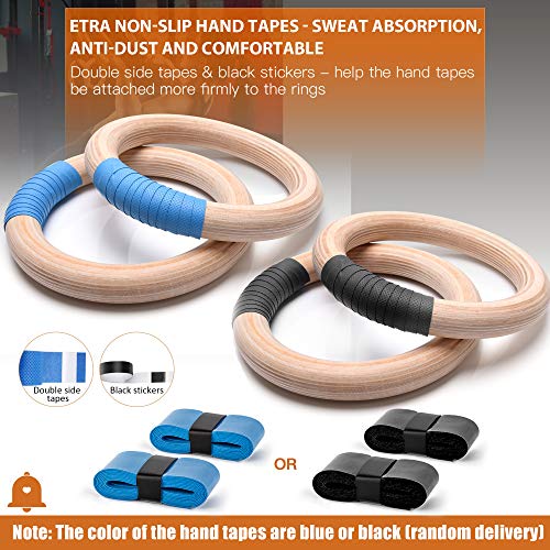 PACEARTH Gymnastics Rings Wooden Olympic Rings, Long Straps with Scale Non-Slip Gym Rings for Home Gym Full Body Workout - Image 7
