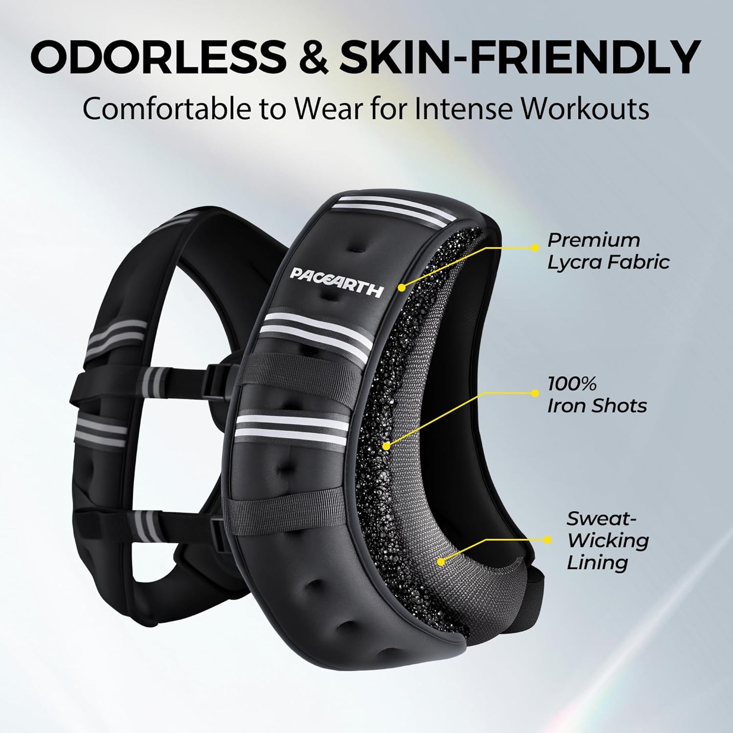 PACEARTH Weighted Vest with Ankle Weight Set and Arm Strap Phone Pouch and Reflective Stripe - Image 3