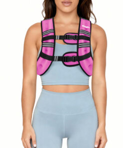 Pacearth Weighted Vest with Arm Strap Phone Pouch and Reflective Stripe Pink