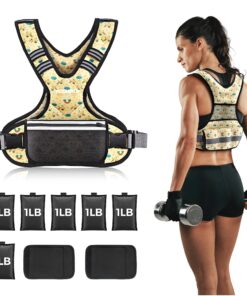 PACEARTH Adjustable Weight Vest 4-10lbs / 11-20lbs Patterned Yellow